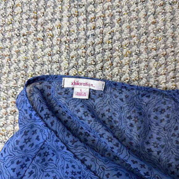 Y2K vintage blue sheer layering babydoll wrap top - Picture 4 of 6